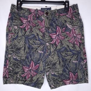 Abercrombie & Fitch Shorts Mens 30 Tropical Print Leaf Stretch